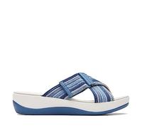 Clarks Women's Arla Wave Slide Sandal, Blue Combi, 8 UK