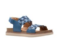 Clarks Women's Arwell Glide Sandal, Blue Combi Leather, 6.5