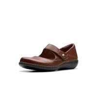 Clarks Women's Ashland Elayne Mary Jane Flat, British Tan Leather, 9 UK