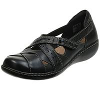 Clarks Women's Ashland Spin Q Slip-On Loafer, Black, 8.5 EE - Extra Wide