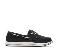 Clarks Women's Athleisure Boat Shoe, Black Textile, 5.5