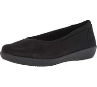 Clarks Womens Ayla Low Ballet Flat Black Synthetic Nubuck 8.5 M US