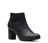 Clarks Women's Bayla Glow Fashion Boot, Black Oily, 9.5