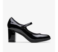 Clarks Womens Bayla Lily Black Patent Mary Jane,Heels Synthetic Smart