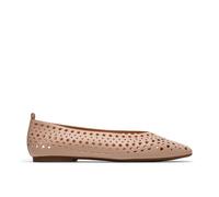 Clarks Women's Befana Perf Praline Leather Slip Ons, Ballet Pumps in Beige | Size: 5-Standard Fit Clarks Beige 5-Standard Fit