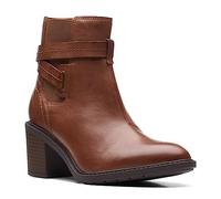Clarks Womens Boots Ankle Boot, Dark Tan L, 9.5