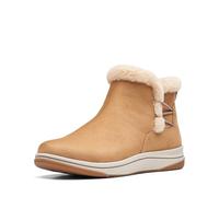 Clarks Women's Breeze Fur Ankle Boot, Tan Textile, 7.5 UK