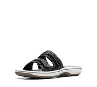 Clarks Women's Breeze Piper Slide Sandal, Black Synthetic, 4.5 UK