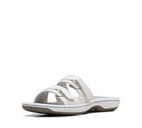 Clarks Women's Breeze Piper Slide Sandal, White Synthetic, 5 UK