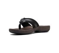 Clarks Women's Breeze Sea Flip-Flop, Black Synethetic/Brown Sole, 6 UK