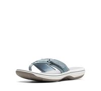 Clarks Women's Breeze Sea Flip Flop, Blue Grey Synthetic, 2.5 UK