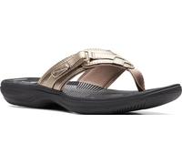 Clarks Women's Breeze Sea Flip-Flop Gold Limited Edition Black 11 M US