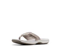 Clarks Women's Breeze Sea Flip-Flop, Light Taupe Synthetic, 7.5 UK