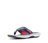 Clarks Women's Breeze Sea Flip-Flop Navy/Red Synthetic 6