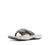 Clarks Women's Breeze Sea Flip Flop, New Pewter Synthetic, 8.5 UK M