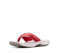 Clarks Women's Breeze Sea Flip Flop, New Red Synthetic, 6.5 UK