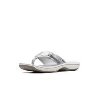 Clarks Women's Breeze Sea Flip Flop, New Silver Synthetic, 5.5 UK