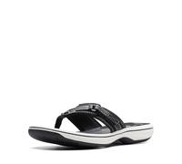 Clarks Womens Breeze Sea Flip-Flop Sandals - Comfortable Flip Flop with Adjustable Hook and Arch Support - Casual Summer Wearing Cloudsteppers for Everyday, Black/Black, 5.5 UK