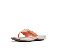Clarks Women's Breeze Sea Flip-Flop, Tangerine/Pop Synthetic, 8 UK