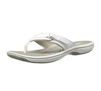 Clarks Women's Breeze Sea Flip Flop, New White Synthetic, 7.5 UK M