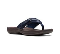 Clarks Women's Breeze Sea V2 Flip-Flop, Navy Synthetic/Brown Sole, 5 UK
