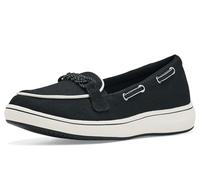 Clarks Women's BreezeSky Bay CloudSteppers Loafer, Black Canvas, 5.5