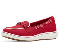 Clarks Women's BreezeSky Bay CloudSteppers Loafer, Cherry Textile, 6 Wide