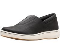 Clarks Women's Breezesky Ria Loafer, Black/White Textile, 5.5 UK