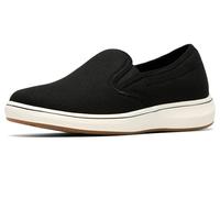 Clarks Womens Breezesky Zoe, Black Canvas, 6 Wide