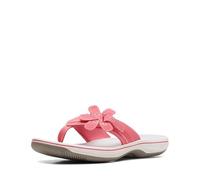 Clarks Women's Brinkley Flora Flip-Flop, Bright Coral Synthetic, 7