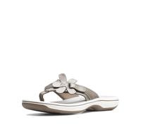 Clarks Women's Brinkley Flora Flip-Flop, Pewter, 4 UK