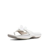 Clarks Women's Brinkley Flora Flip-Flop, White Synthetic, 3.5 UK