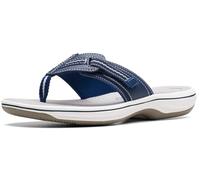 Clarks Women's Brinkley Jazz Flip Flop, Navy Synthetic, 4 UK