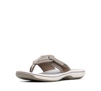 Clarks Women's Brinkley Jazz Flip Flop, Pewter Synthetic, 6.5 UK