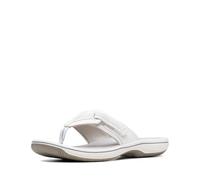 Clarks Women's Brinkley Jazz Flip Flop, White Synthetic Material, 4.5 UK