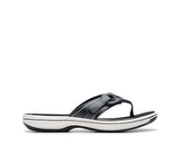 Clarks Womens Brinkley Reyna Black Flat Sandals,Flip Flops