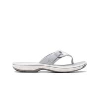 Clarks Women's Brinkley Reyna Silver Flat Sandals, Flip Flops | Size: 6/Standard Fit