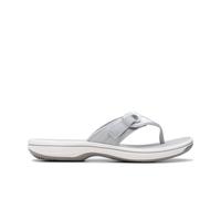 Clarks Women's Brinkley Reyna Silver Flip Flops, Flat Sandals | Size: 4-Standard Fit Clarks Silver 4-Standard Fit