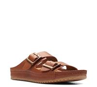 Clarks Women's Brookleigh Sun Sandal, Dark Tan Leather, 4 UK