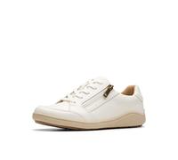 Clarks Women's Bryianne Bayla Sneaker, Off-white Leather, 6 UK
