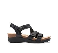 Calenne Clara Black Combination Wedges Clarks Black 4-Standard Fit