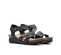 Clarks Women's Calenne Clara Wedge Sandal, Black Combi, 4.5 UK Wide