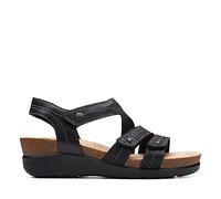 Clarks Women's Calenne Clara Wedge Sandal, Black Combi, 8 UK