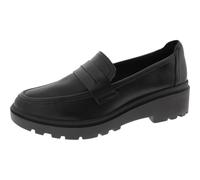 Clarks Women's Calla Ease Loafer Flat, Black Leather, 6 UK Wide