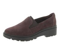 Clarks Women's Calla Ease Loafer Flat, Burgundy Suede, 5 UK