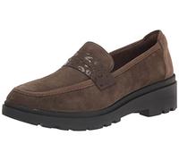 Clarks Women's Calla Ease Loafer Flat, Dark Olive Suede, 6 UK