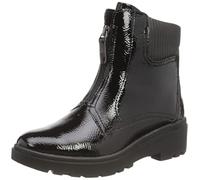 Clarks Women's Calla Zip Fashion Boot, Black Crinklepat, 7 UK