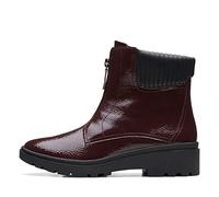 Clarks Women's Calla Zip Mid Calf Boot, Burgundy Patent, 3 UK