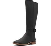 Clarks Women's Camzin Branch Fashion Boot, Black Leather, 3.5 UK