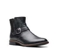 Clarks Women's Camzin Loop Ankle Boot, Black Leather, 9.5